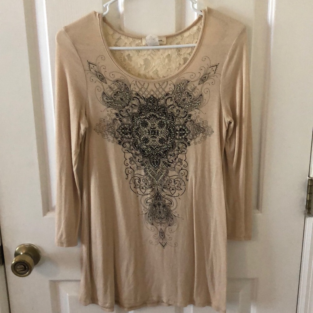 Buckle 3/4 Quarter Sleeve Top Size S